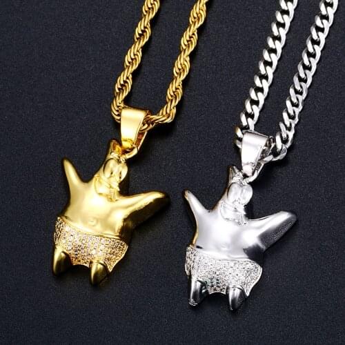 High Quality Vintage Cute Paida Star Pendant Necklace Jewelry Gold Plated Zircon Necklace Men Hip Hop Jewelry Gift