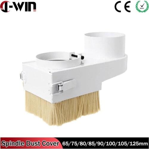 Free Postage 65/75/80/85/90/100/105/125mm Spindle Dust Shoe Cover Brush Cleaner For CNC Router Milling Machine Woodworking Tools