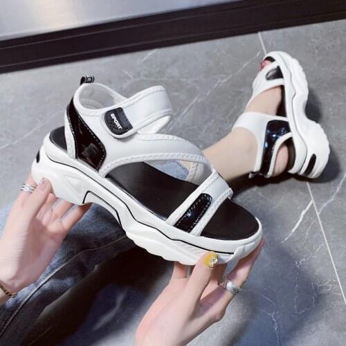 2021 New Womens Sports Sandals Fashion Open Toe Elastic Platform Shoes Women Thick-soled Casual Shoes Summer Female Sandals