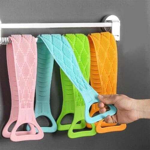Silicone Bath Brush Towel Dual Side Body Shower Rubbing Back Mud Peeling Massage for Household Bathroom Accessories Washing Tool