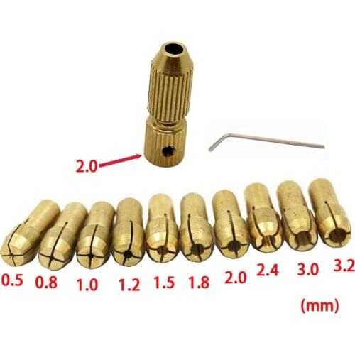 High quality at the best price 10 unids / set 0.5 - 3.2 mm Drill Bit Collet Micro small electric twist Drill Chuck in September