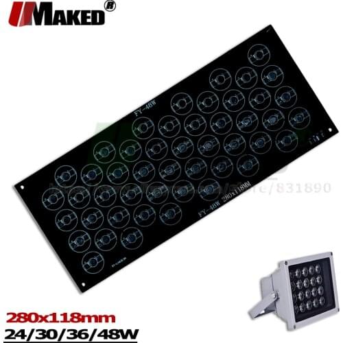 280x118mm LED PCB 24W 30W 36W 48W RGB LED Aluminum Plate Heatsink High Power PCB Plate For Outdoor Light Landscape Floodlight
