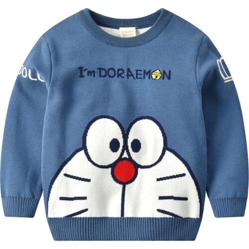 Baby Boys Girls Autumn Winter Sweaters Children Doraemon Fashion Cartoon Embroidery Thickening Wool sweater coat Kids clothes