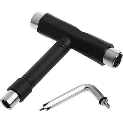 Universal Roller Skate Wrench Skateboard T Shape Tool Multi-Function Key -Y103