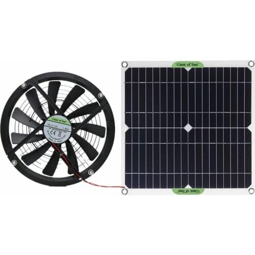 100W Monocrystalline Silicon Solar Panel Solar Film 12V Solar Powered Fan 10In Cooling Ventilator Solar Exhaust Fan Energy Fan