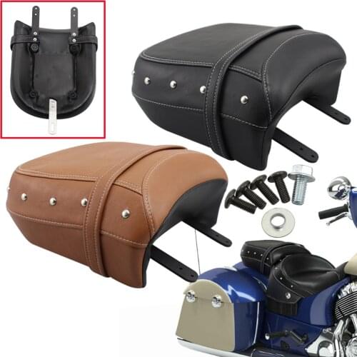 Motorcycle Black Brown Leather Rear Passenger Seat For Indian 14-20 Chief Classic Dark Horse Vintage Chieftain 16-20 Springfield