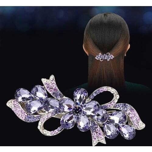 2020 Crystal Flower Barrettes Hair Clips For Women Vintage Rhinestone Hairpins Headwear Girls Hair Accessories Jewelry Clips