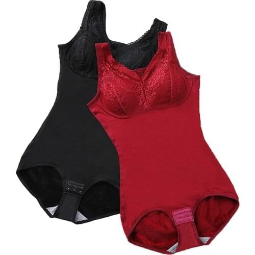 Women Thicken Bodysuit Thermal Underwear Sets Keep Warm Autumn Winter Bodysuits Black Red Female Bodys With Cup