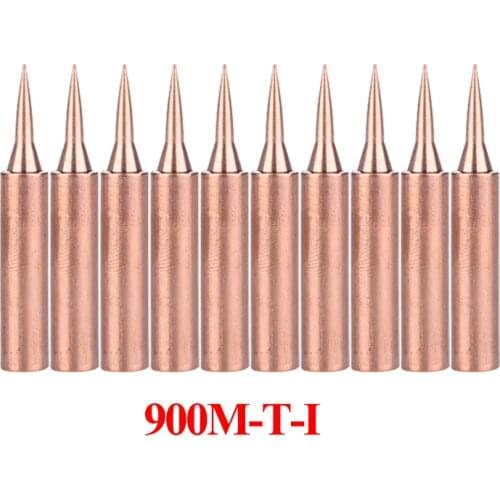 10Pcs/lot 900M-T-I Copper Solder Tip for HAKKO 936 BGA Soldering Rework Station Soldering Tips
