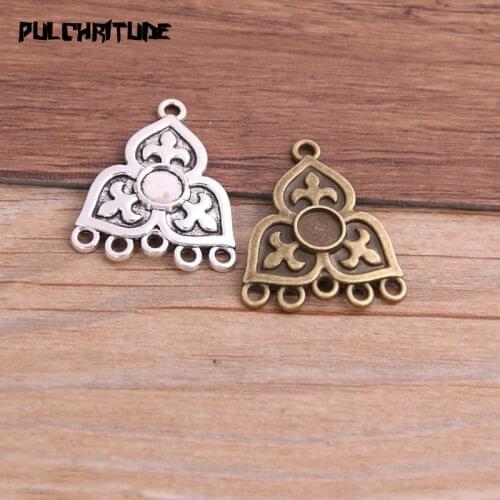 10pcs 24*28mm Two Color Earrings Connection Charms Jewelry Diy Earrings Connector Charms For Earring Making