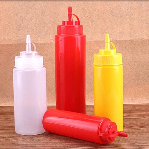 3Pcs Salad Bottle Ketchup Squeeze Bottle With Cap Vinegar Oil Bread Baking Dessert Condiment Dispenser Tool Sauce Bottle