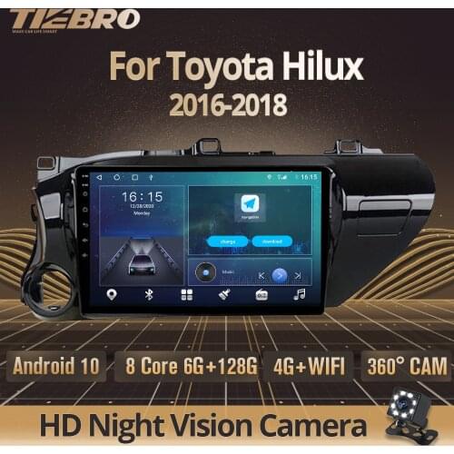 2DIN Android 10.0 Car Radio For Toyota Hilux 2016-2018 GPS Navigation Auto Radio Stereo Receiver Car Multimedia Player Car Audio