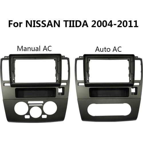 9 inch 10.1 Inch Car Fascia For NISSAN TIIDA 2004-2011 Panel In-dash Installation Double Din Car Dvd Head Unit Frame Kit
