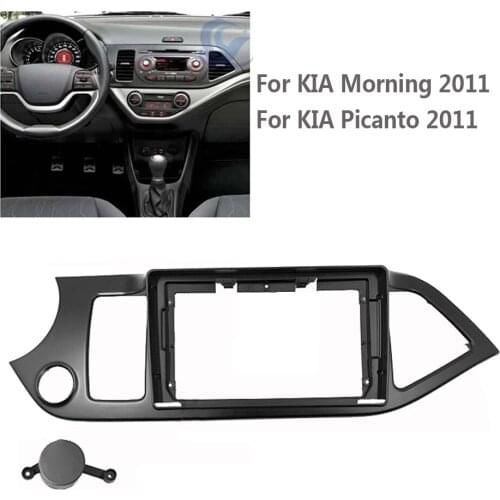 Car Radio Fascia Panel 9inch Audio Plastic Installation Frame 2Din for Kia Picanto Morning 2011 Left Right Hand Dashboard Mount