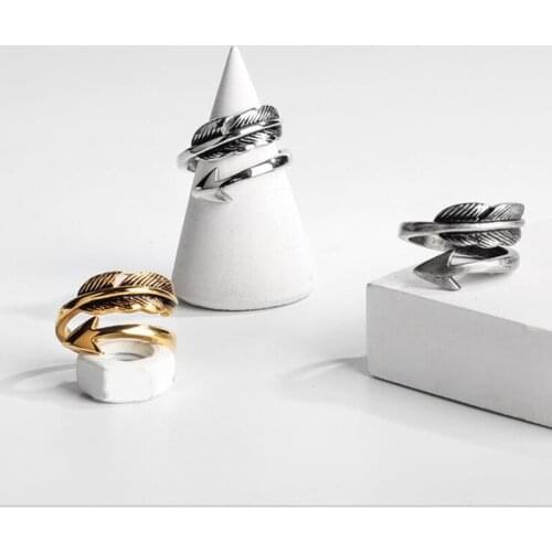 BC Cupids Sword Feathers Couple rings Men Graceful Allergy Free Couples Silvery