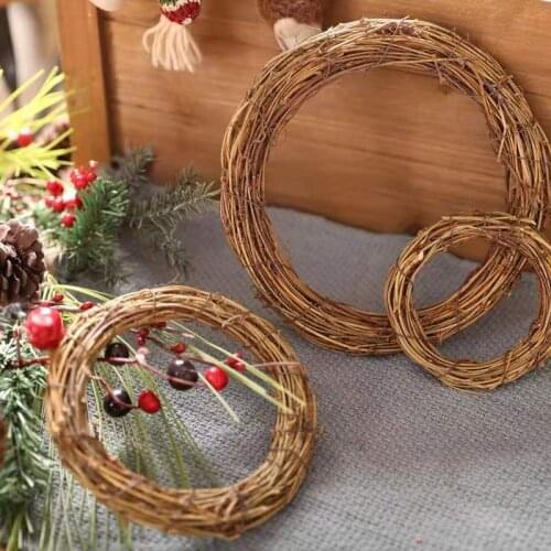 DIY Decor 6-50cm Rattan Ring parrot Toy wood Artificial Flower garden Dried Plant GIFT Christmas Decoration DIY Floral Wreaths