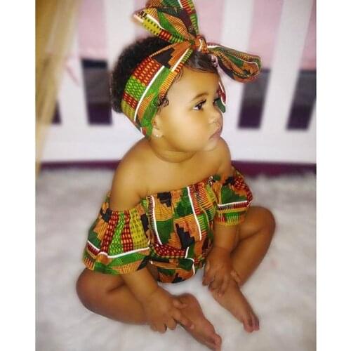 Baby Girl Summer African Rompers Dresses Kids Bohemian Print Jumpsuits Dashiki Bazin Robes Africane Riche Clothes Party Costumes