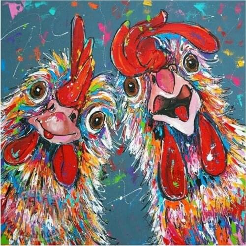 Dpsprue Full Square,Round Drill 5D DIY Diamond Painting "rooster" Embroidery Cross Stitch Mosaic Home decoration picture Gift BK