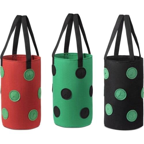 Strawberry Planting Felt Upside Down Planter Artificial Flower 13-hole Non-woven Cloth Garden Tool Wedding Multi-port Bag