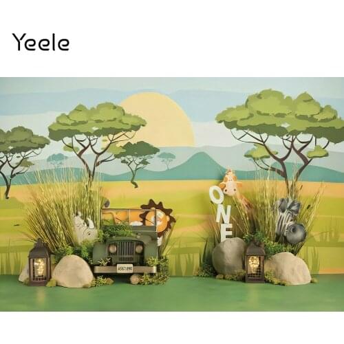 Yeele Baby One Birthday Party Photocall Green Farm Tractor Photography Backdrop Photographic Backgrounds For Photo Studio