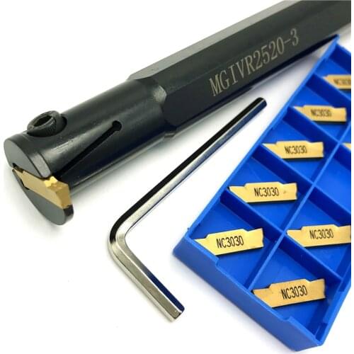 MGIVR2520-1.5 MGIVR2520-2 MGIVR2520-3 MGIVR2520-4 Internal Grooving Turning Tool Holder+10PCS grooving inserts carbide inserts