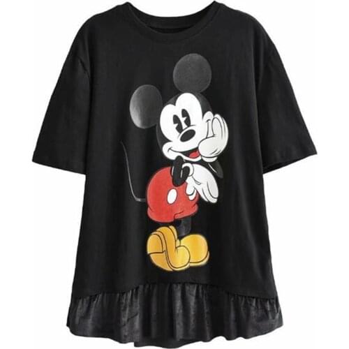 Disney Mickey Mouse T-Shirt Black Kawaii Top Summer Clothes For Women Anime Graphic Tee t shirt Fashion t shirt Harajuku Clothes