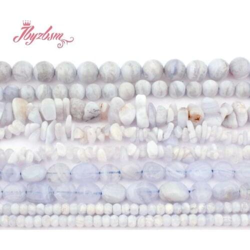 Natural Chalcedony Agates A Grade Genuine Freefrom Round Spacer Stone Beads For DIY Necklace Bracelats Jewelry Making Strand 15"