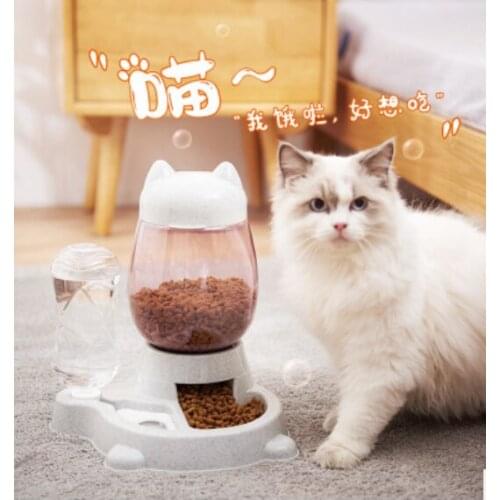 Hot selling 2.2L Pet Dog Cat Automatic Feeder Bowl for Dogs Drinking Water 528ml Bottle Kitten Bowls Slow Food Feeding Container