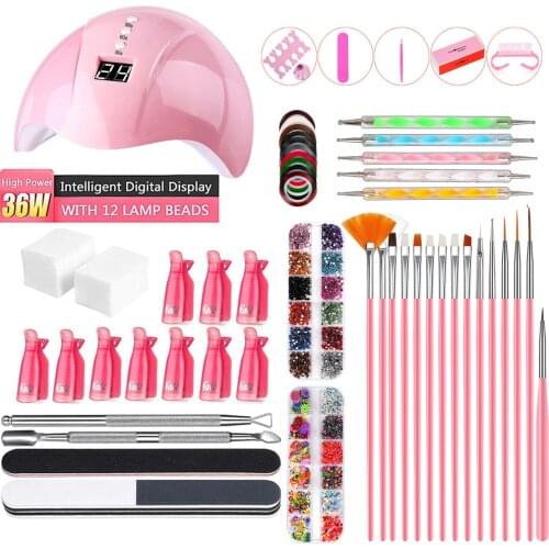 Nail Tools Sets Nails Polish Gel Remover Kit for UV Lamp Brush Clips Manicure Machine Professional Acrylic Nail Art Set at Home