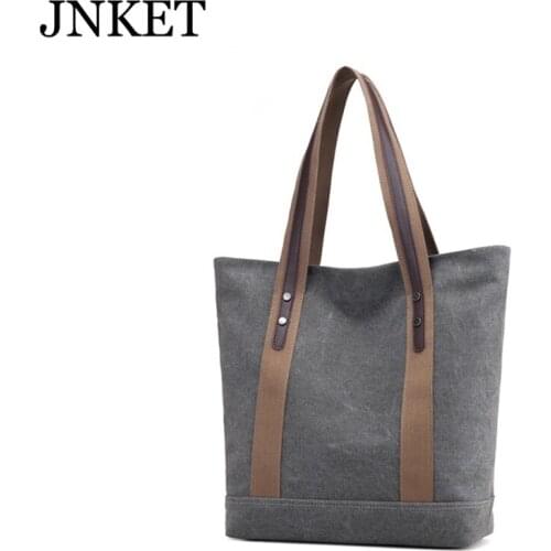 JNKET New Style Women‘s Canvas Bags Handbag Casual Tote Bags Female Messenger Bags Shoulder Bag Large Capacity Bag
