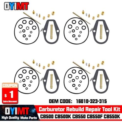 4 Set Motorcyclce Carburetor Rebuild Repair Tool Kit For Honda 16010-323-315 CB500 Four CB500K Four CB550 CB550F CB550K