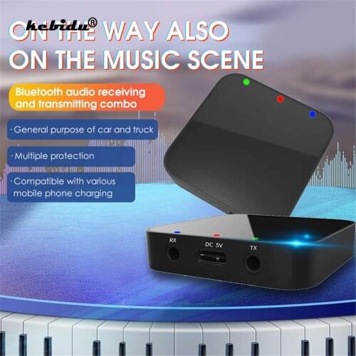 Kebidu 3.5mm RCA AUX Jack Stereo Music Wireless Adapter Dongle Bluetooth 5.0 Audio Transmitter For PC TV Headphone Car Speaker