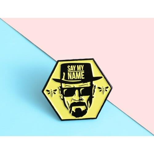 Creative punk geometric avatar enamel brooch say my name dragonfly pin alloy badge clothes bags accessories women jewelry gifts