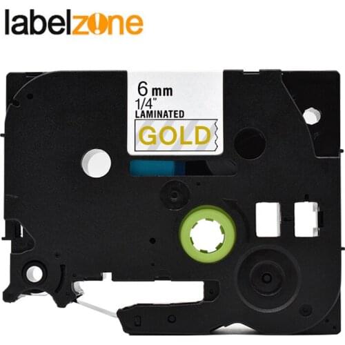 6mm Gold on clear tze114 Compatible Brother p-touch printers tze-114 tz114 tz-114 tz tze 114 label tape ribbon for ptouch maker