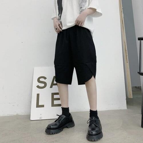 Summer dark black basic simple design Korean mens casual pants youth fashion mens shorts