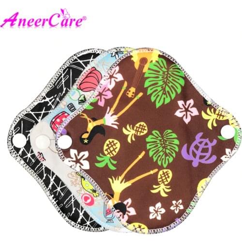 3pcs-10pcs Reusable sanitary napkins culotte menstruelle menstrual panties serviette hygi nique lavable cloth pads panty liner