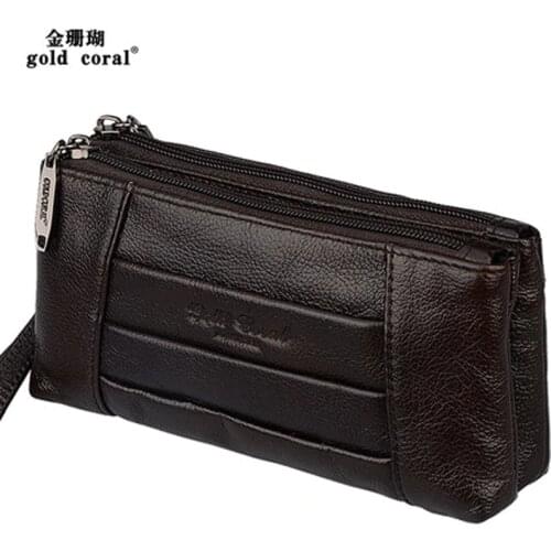 Fashion Genuine Leather Clutch Bag Womens Handbags Wallet Casual Women Luxury Ladies Small Coin Purse Money Bags