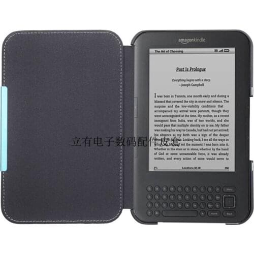 Fashion Magnet Adsorption Wake Up Cover for Kindle 3 e-book Protective Leather Case Third-gen K3 Shell