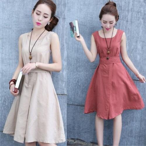 Mozhini Linen Summer Dresses