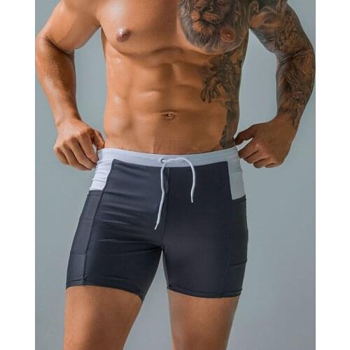 Mens Underwear Gay Boxershorts Homme Underpants Professional Swimming Quick Dry Trunks Mens Boxer Briefs with Pocket