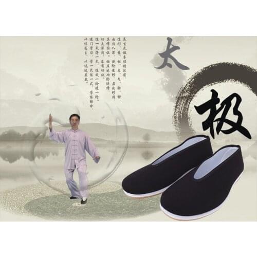Shanghai Story Cotton-made beijing shoes flat heel Men Kungfu Shoes Chinese Cloth Flat Breathable Traditional Kong Fu Shoes