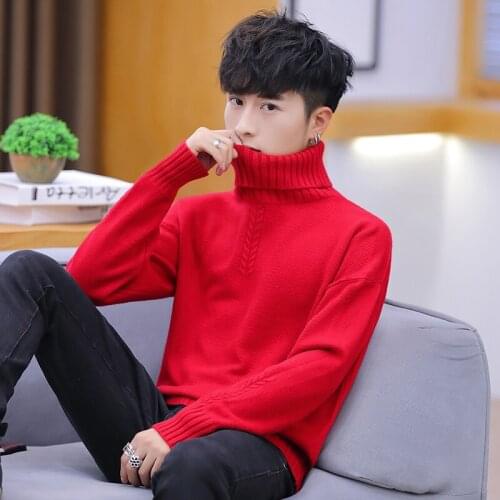 2021 mens turtleneck sweater spring and autumn new leisure pullover men Korean style knitted sweater mens luxury pull homme men