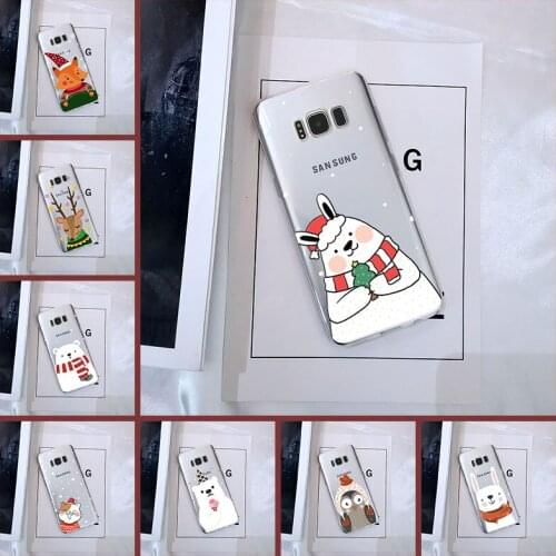 Soft Phone Case Silicone For Samsung Galaxy Note 4 5 8 9 Christmas Cat Cute Dog Back Cover For Samsung S5 S6 S7 Edge S8 S9 Plus