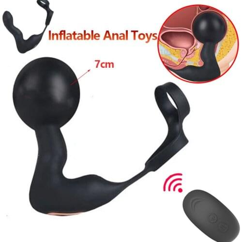 Inflatable Prostate Massager Anal Plug Vibrator Gay Toys Vibration Butt Plug G-Spot Stimulate Vibrator Sex Toys For Men Women 18