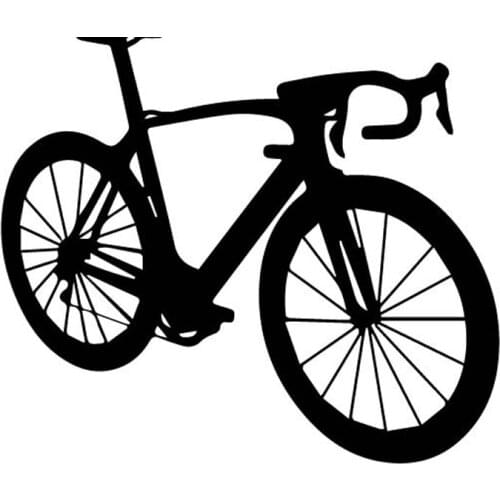 Car Stickers Fun Sports Cycling Bicycle Exquisite Bicycle PVC Car Decoration Sticker Cover Scratch Black/white, 15cm*13cm