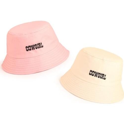 LDSLYJR 2021 Cotton Letter embroidery Bucket Hat Fisherman Hat outdoor travel hat Sun Cap Hats for Men and Women 440