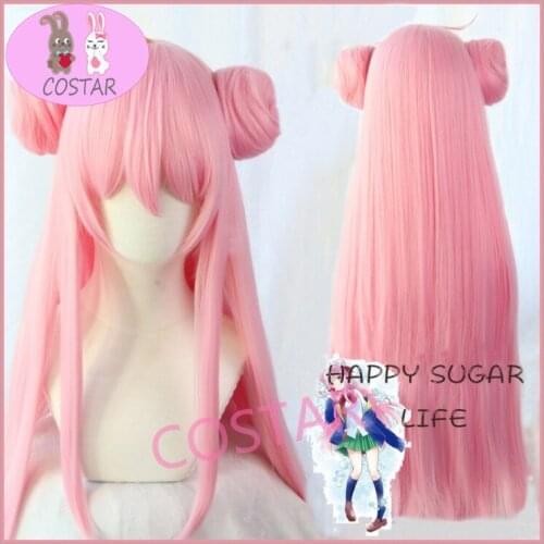 COSTAR Anime Happy Sugar Life Cosplay Wigs Satou Matsuzaka Cosplay Wig Heat Resistant Synthetic Wig Halloween White Sugar Garden