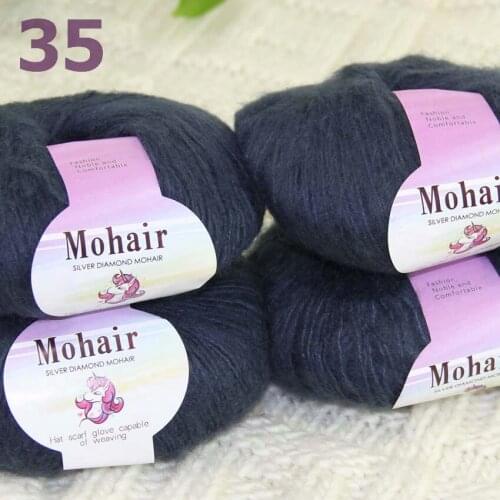 Sale New 4BallsX25g Luxury Soft Mohair Warm Wrap Shawl Hand Knit Crochet Yarn 291-35-4 Graphite
