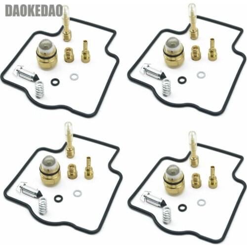 For Kawasaki Ninja ZX7 ZX750 J1 J2 ZX-7 750 Carburetor Repair Kits Main Slow Jets Float Needle Valve Mixture Parts 4 Sets