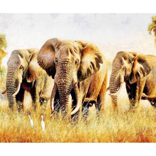 Needlework 5D Diy Diamond Painting Kit 5D Diamond Embroidery Elephant Full Rhinestone Cross Stitch Diamond Painting